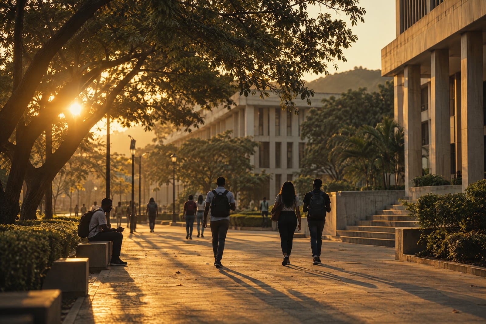 University walkway between academic buildings